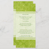 Paisley Impression in Green Menu Rack Kaart (Voorkant / Achterkant)