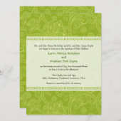 Paisley Impression in Green Wedding Invitation Kaart (Voorkant / Achterkant)