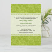 Paisley Impression in Green Wedding Invitation Kaart (Staand voorkant)