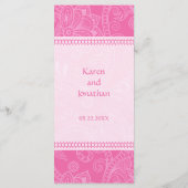 Paisley Impression in Pink Menu Rack Kaart (Achterkant)