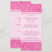 Paisley Impression in Pink Menu Rack Kaart (Voorkant / Achterkant)