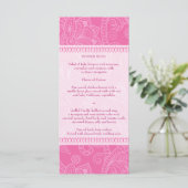 Paisley Impression in Pink Menu Rack Kaart (Staand voorkant)