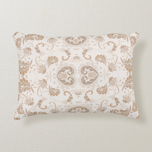 Paisley in Beige Esthetische Modern Tan Brown Accent Kussen (Voorkant)