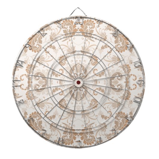 Paisley in Beige Esthetische Modern Tan Brown Dartbord (Voorkant)