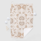 Paisley in Beige Esthetische Modern Tan Brown Golfhanddoek (Insitu)