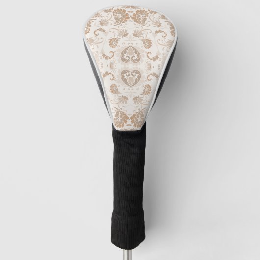 Paisley in Beige Esthetische Modern Tan Brown Golfheadcover (Voorkant)