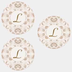 Paisley in Beige Esthetische Modern Tan Brown Init Labels