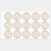 Paisley in Beige Esthetische Modern Tan Brown Init Labels (Vel)