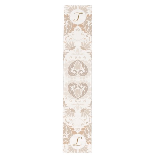 Paisley in Beige Esthetische Modern Tan Brown Init Medium Tafelloper (Voorkant)