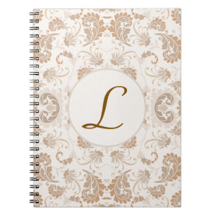 Paisley in Beige Esthetische Modern Tan Brown Init Notitieboek