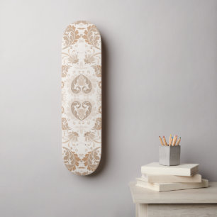 Paisley in Beige Esthetische Modern Tan Brown Skateboard