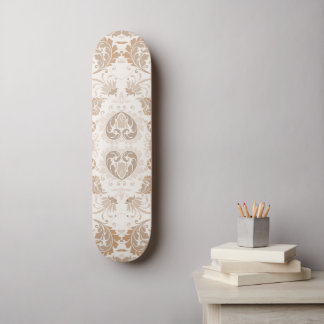 Paisley in Beige Esthetische Modern Tan Brown Skateboard
