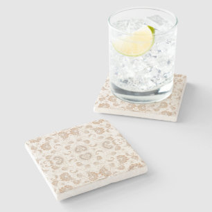 Paisley in Beige Esthetische Modern Tan Brown Stenen Onderzetter