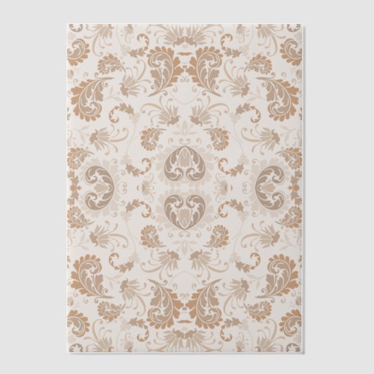 Paisley in Beige Esthetische Modern Tan Brown Vellum Uitnodigingen (Voorkant)
