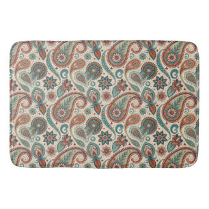 Paisley in rode Blauwgroen crème Badmat