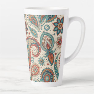  Paisley in rode Blauwgroen crème Latte Mok