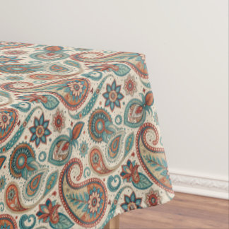  Paisley in rode Blauwgroen crème Tafelkleed