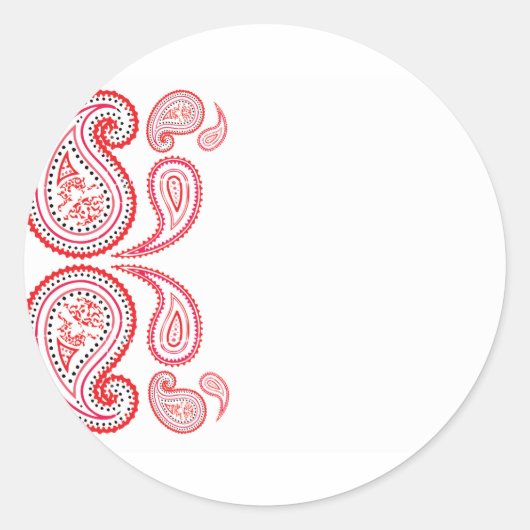 Paisley in sinaasappel en roze - midden-oosten des ronde sticker (Voorkant)