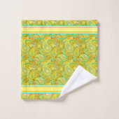 Paisley jaune cyan (Gant de toilette)