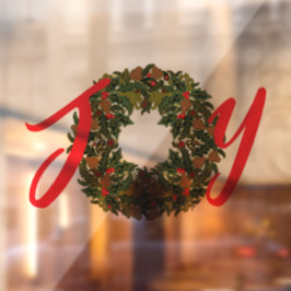 Paisley Kerstkrans JOY Kerstmis Raamsticker