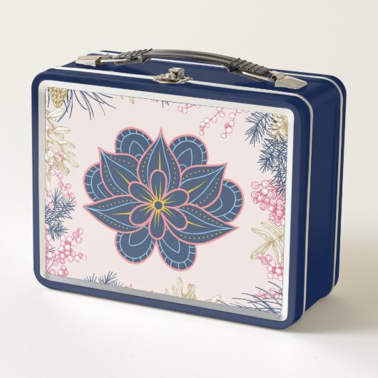 Paisley Kunst, Blauw en Paarse Bloemen (Voorkant)