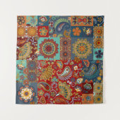  Paisley Mandala Kleurrijke Patchwork Wandkleed (Voorkant (horizontaal))