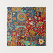  Paisley Mandala Kleurrijke Patchwork Wandkleed (Voorkant)