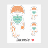 paisley med mask sticker (Vel)