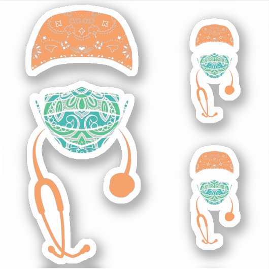 paisley med mask sticker (Voorkant)