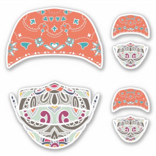 paisley med mask sticker (Voorkant)