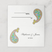 Paisley Mehndi Patroon Roze Groen Aqua Geel (Buitenkant ongevouwen)