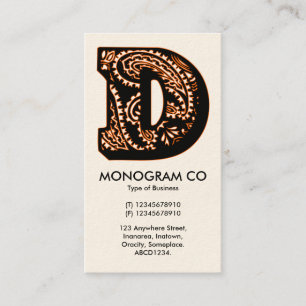 Paisley Monogram - D Visitekaartje