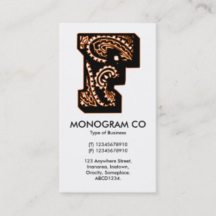 Paisley Monogram - F Visitekaartje