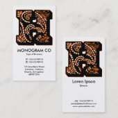 Paisley Monogram - H Visitekaartje (Voorkant / Achterkant)