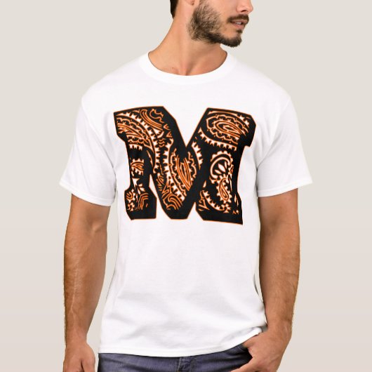 Paisley Monogram - M T-shirt (Voorkant)
