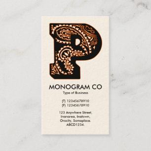 Paisley Monogram - P Visitekaartje