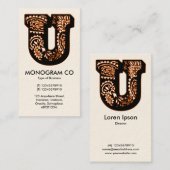Paisley Monogram - U Visitekaartje (Voorkant / Achterkant)