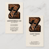 Paisley Monogram - Z Visitekaartje (Voorkant / Achterkant)