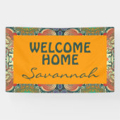 Paisley Mosaic Pattern I + jouw ideeën Spandoek (Horizontaal)