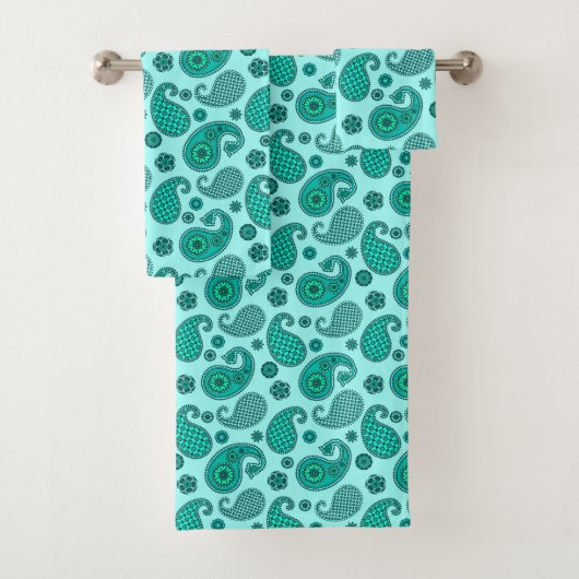 Paisley Motif, Aqua et Turquoise (En situation)
