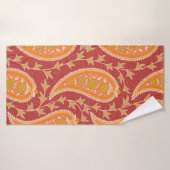 Paisley motif. Concombre turc. Maroon-orange c (Serviette de bain)