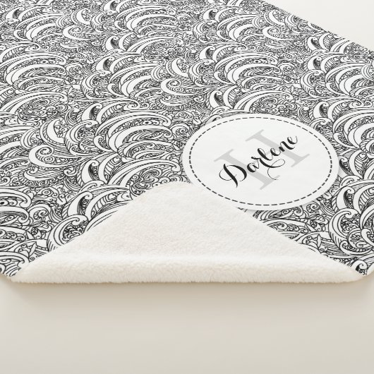 Paisley motif encre mono nom sherpa couverture (3/4)