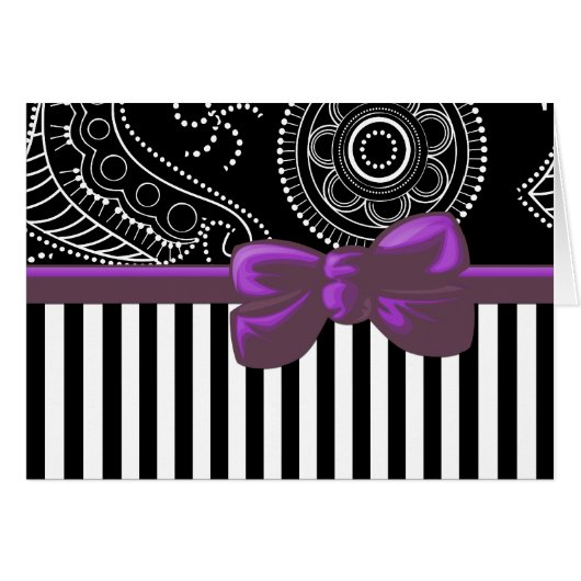 Paisley Motif, Grilles, Lignes, Noir et Blanc (Devant horizontal)