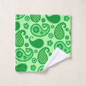 Paisley Motif, Jade et Emerald Green (Gant de toilette)