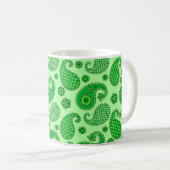 Paisley Motif, Lime et Emerald Green Coffee Mug (Devant droit)