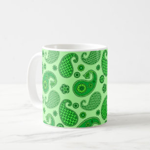 Paisley Motif, Lime et Emerald Green Coffee Mug