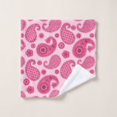 Paisley Motif, Pastel Coral Pink et Fuchsia (Gant de toilette)