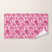 Paisley Motif, Pastel Coral Pink et Fuchsia (Serviette à main)