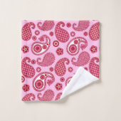 Paisley Motif, Pepperment rose et blanc (Gant de toilette)