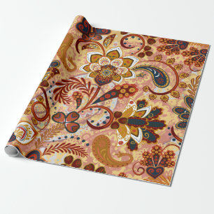 Paisley naadloos met bloemen in de indianese st cadeaupapier